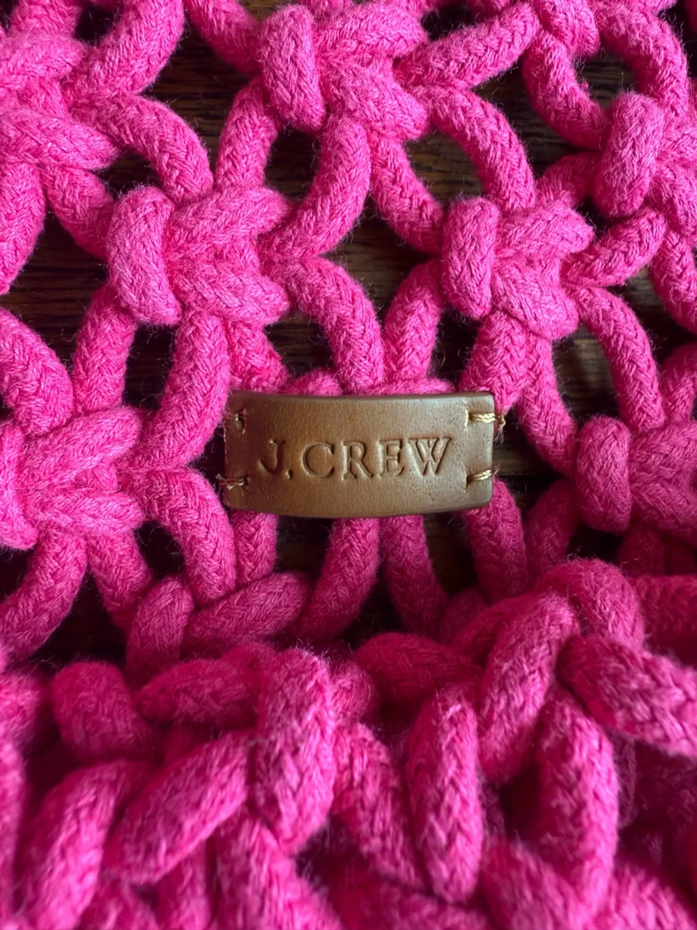 NEW NWT J Crew Hand-Knotted
Fuschia Pink Large Tote Bag - Picture 5 of 5